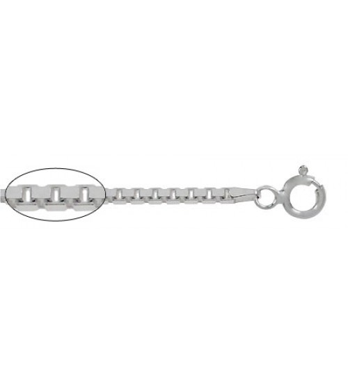 0.8mm Box Chain, 14" - 20" Length, Sterling Silver